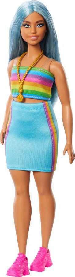 Barbie 65 jaar Fashionistas Met regenboog topje Modepop