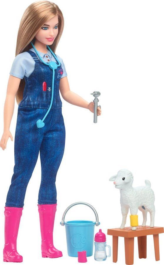 Barbie 65 jaar Veearts set 28 cm Met lammetje pop