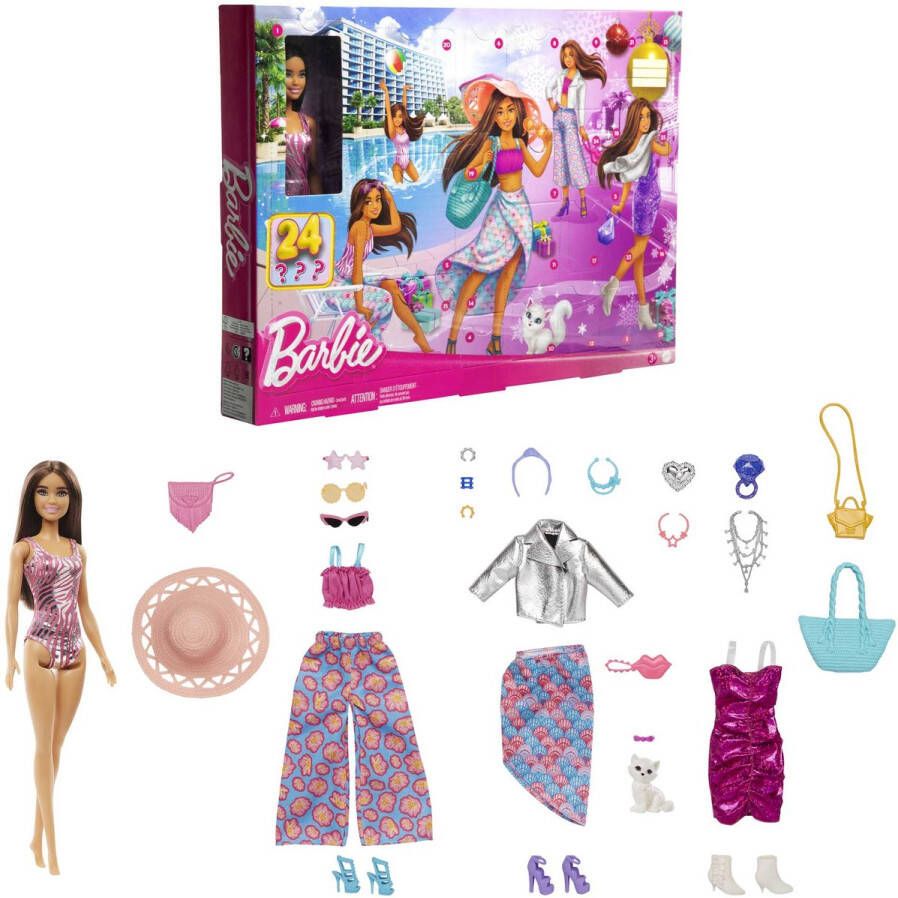 Barbie Adventskalender Modepop met accesoires pop