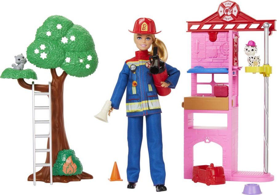 Barbie Brandweervrouw Speelset pop