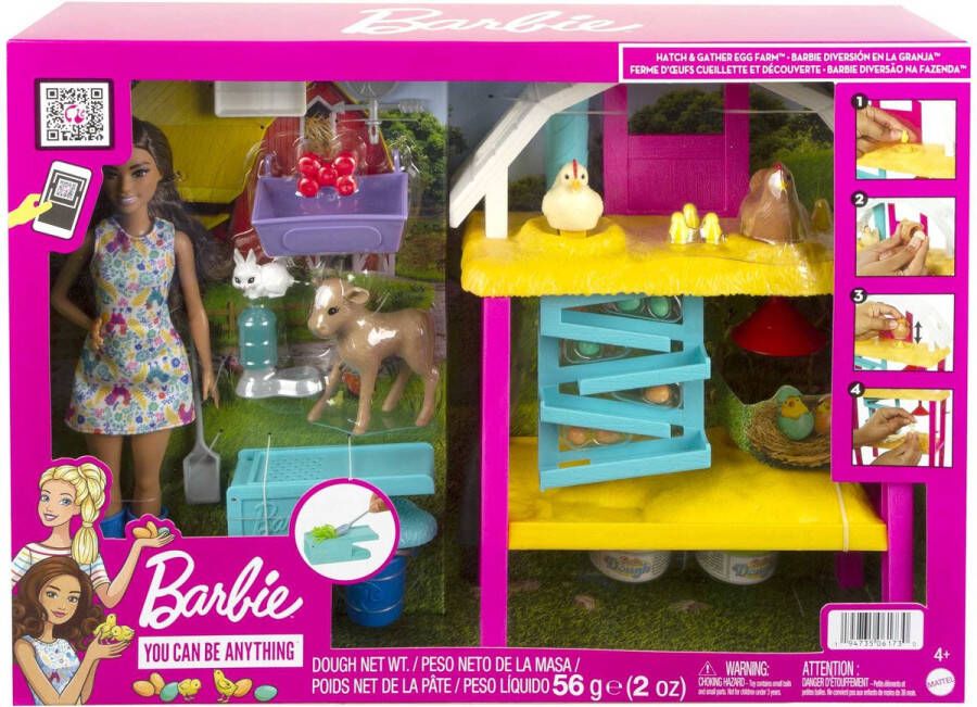 Barbie Broed en Verzamel Kippenboerderij Met pop Speelfigurenset