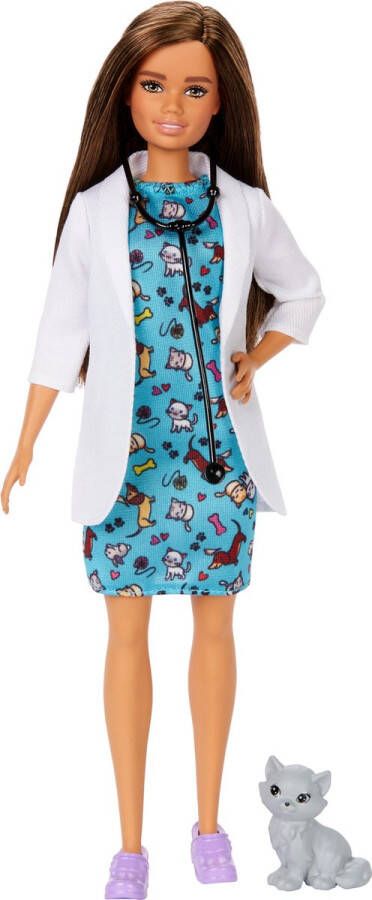 Barbie Careers Dierenarts Pop Inclusief Kat Multi Color