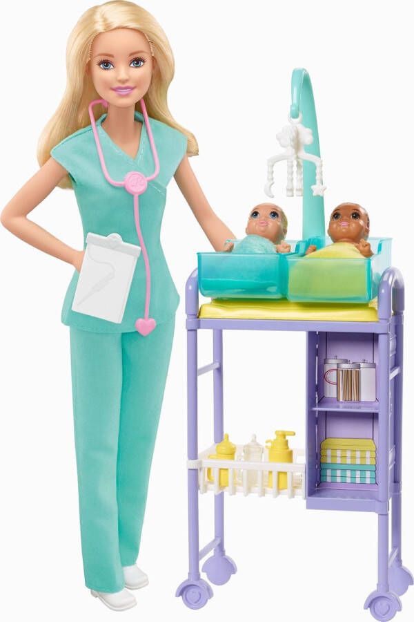 Barbie Careers Kinderarts Speelset Met Baby's en Onderzoekstafel pop