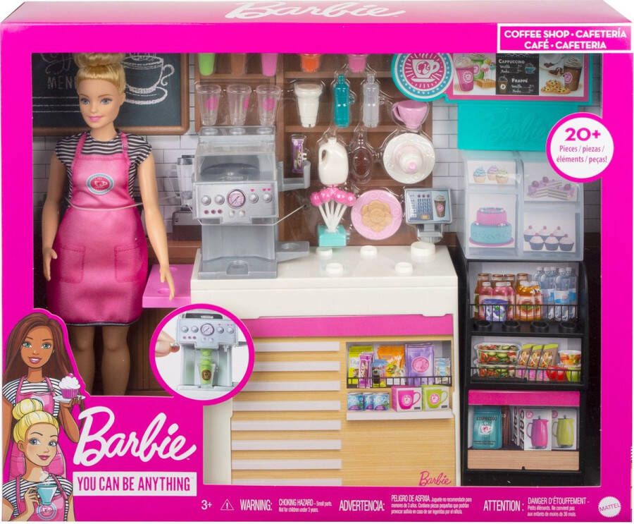 Barbie Careers Koffieshop Speelset Met Koffiebar en Accessoires Speelfigurenset