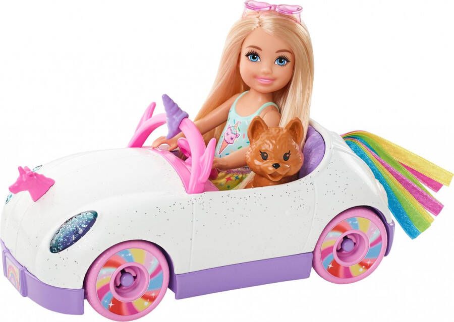 Barbie tienerpop Chelsea Auto meisjes 15 3 cm wit 4-delig