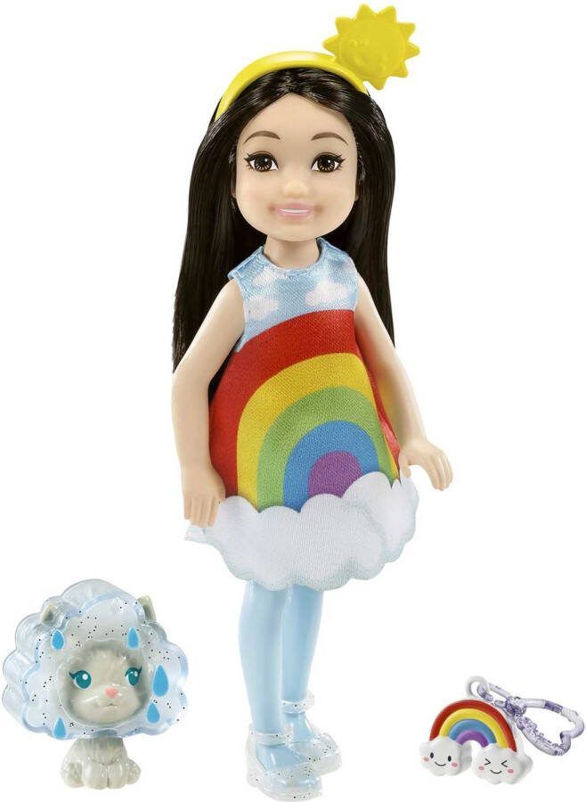 Barbie Club Chelsea Meisje met Regenboog Jurkje 15 cm Minipop