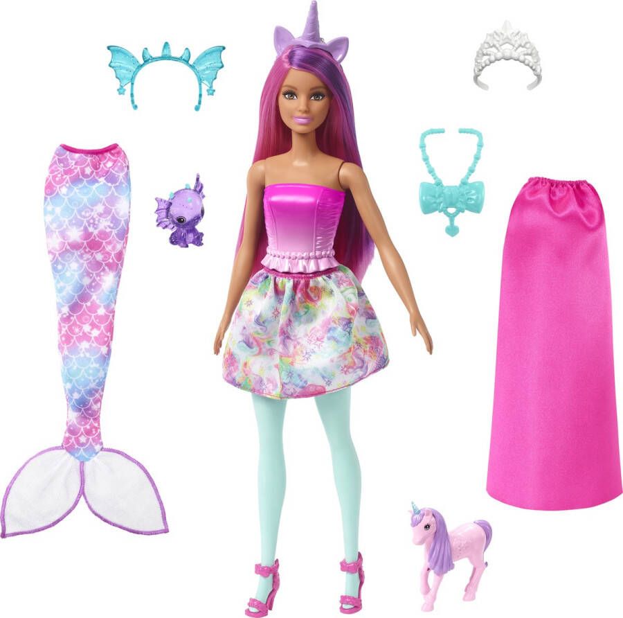Barbie Dreamtopia Ballerina Zeemeermin en Eenhoorn pop