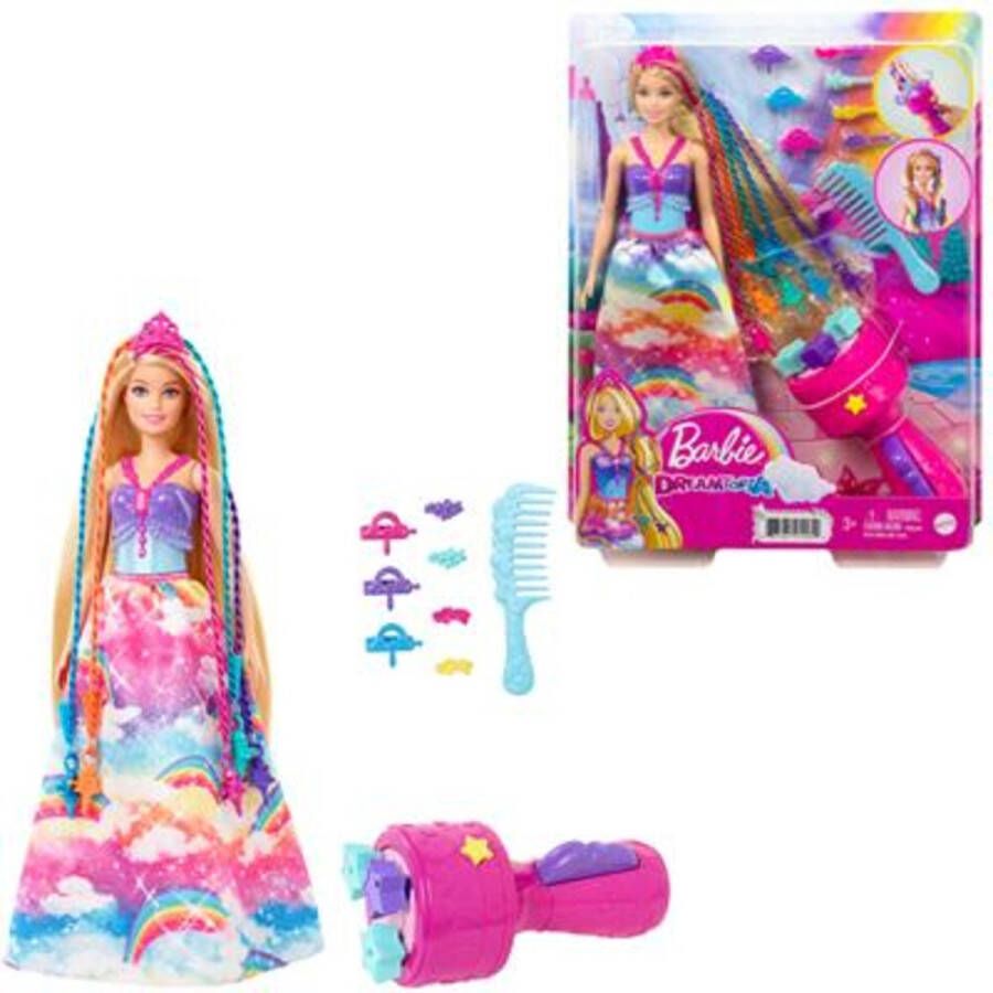 Barbie doll princess magic braids met hairextensions en accessoires fashion doll vanaf 3 jaar