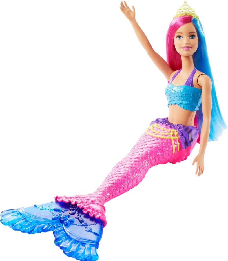 Barbie Dreamtopia Zeemeermin met roze en blauw haar pop