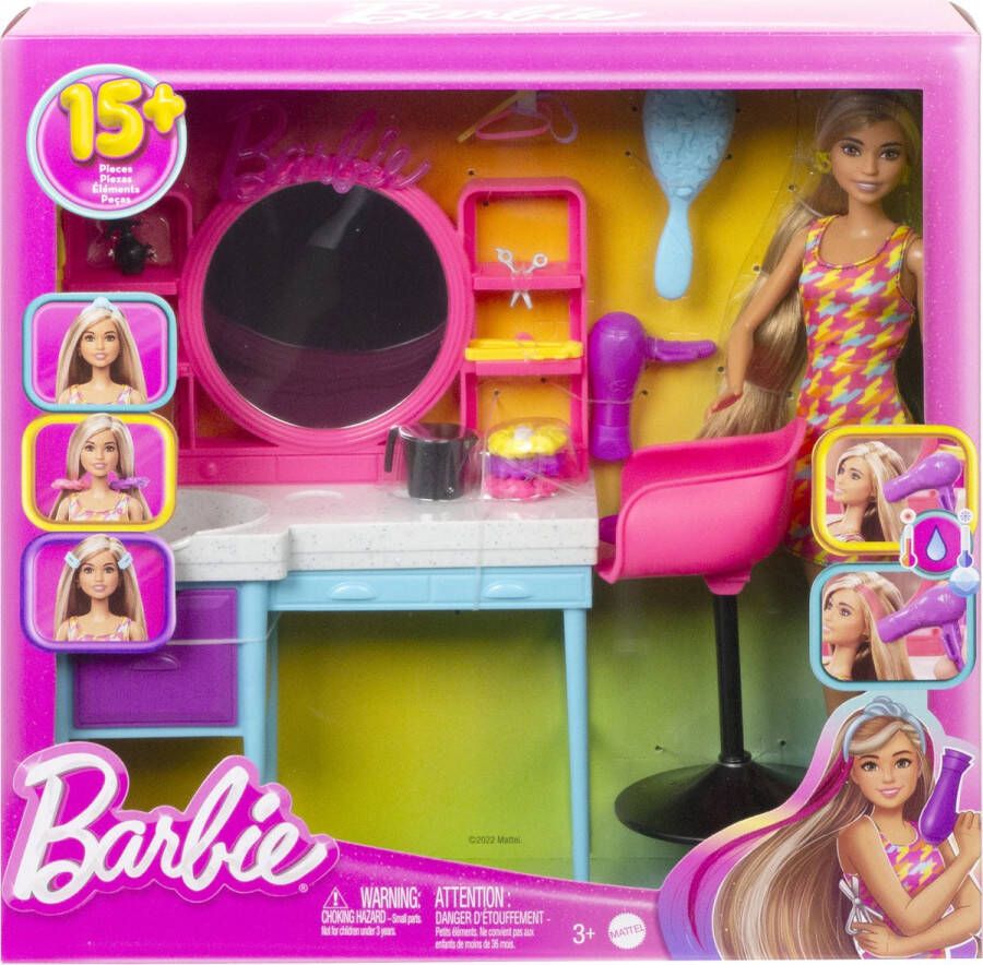 Mattel Games Barbie Eindeloos Lang Haar Speelfigurenset