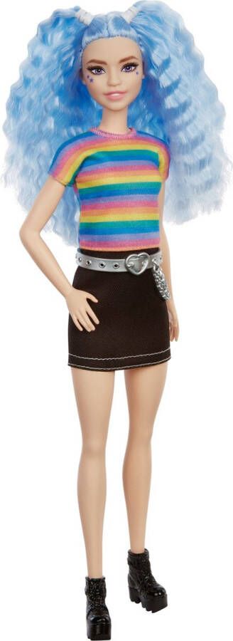 Barbie tienerpop #170 regenboog meisjes 32 5 cm blauw 4-delig