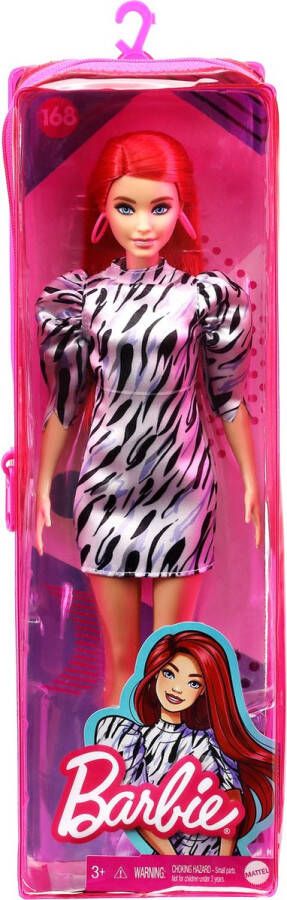 Barbie fashionista doll # 168 zebra jurk fashion model doll leeftijd 3