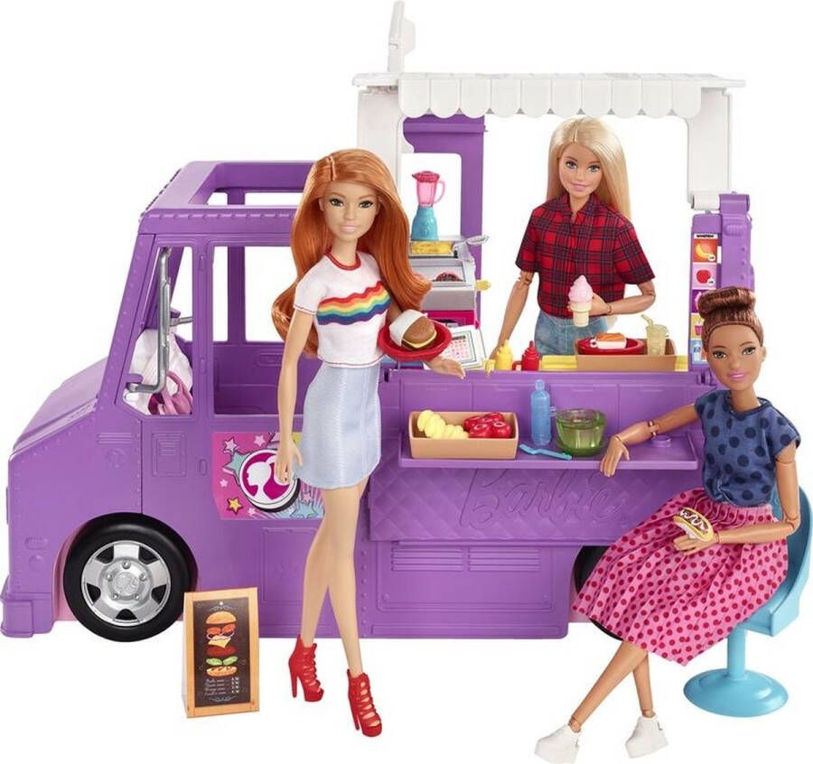 Barbie Speelset Fresh &apos;N Fun Foodtruck 38 1 Cm Paars roze