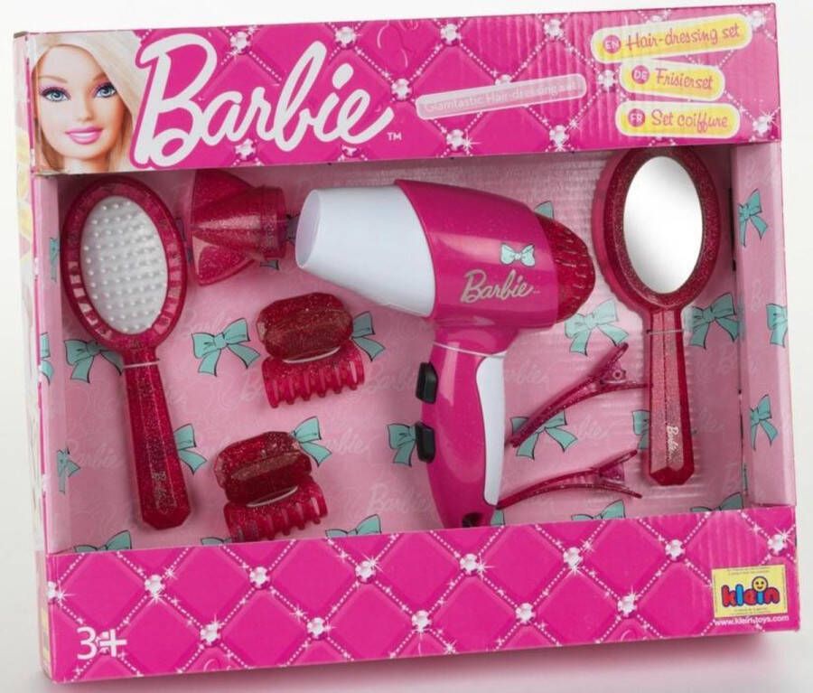 Klein Barbie-kappersset I Accessories in de Barbie-look I Incl. kinderföhn met koudeluchtfunctie I Speelgoed voor kinderen vanaf 3 jaar