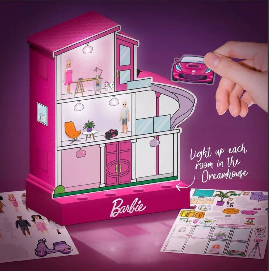 Barbie HUIS Lamp met Herbruikbare Stickers Draadloos Dreamhouse Droomhuis Lamp Kinderkamer