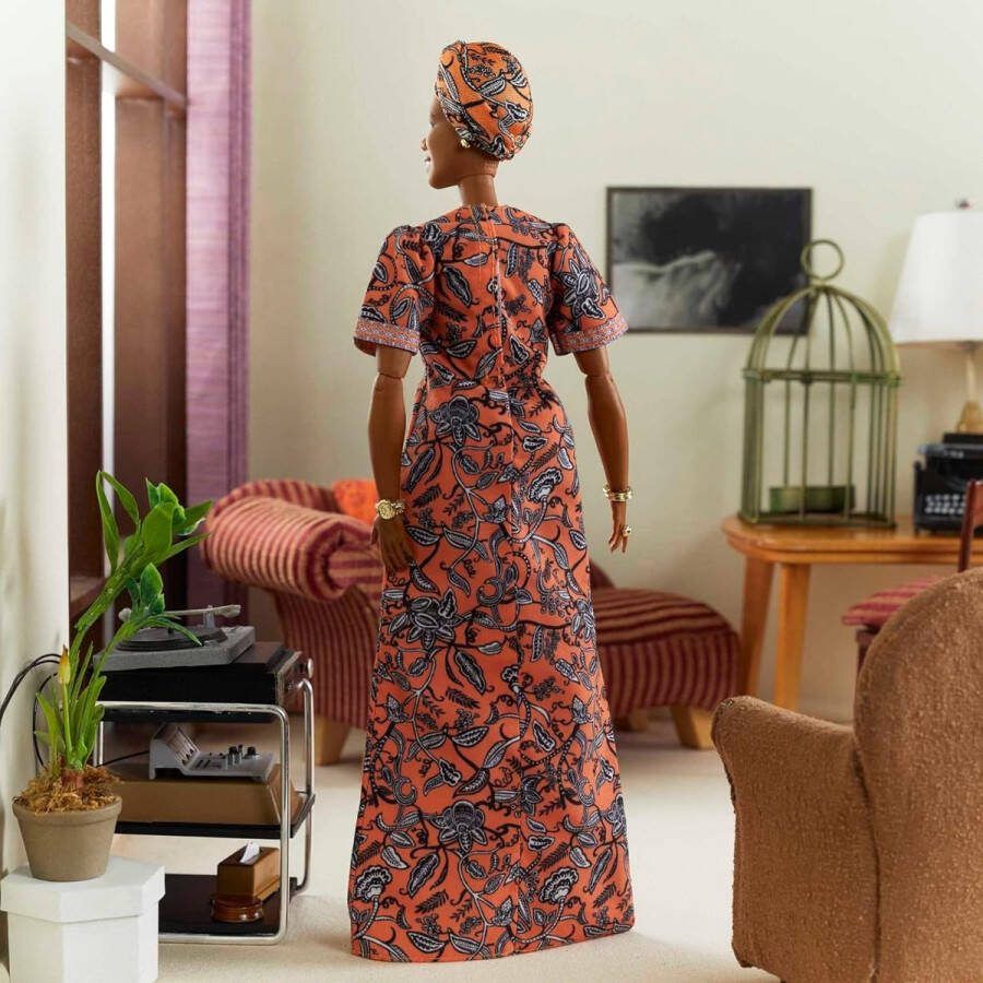 Barbie Inspiring Women Maya Angelou Doll (12-inch) Wearing Dress with Doll Stand & Certificate of Authenticity Gift for Kids & Collectors