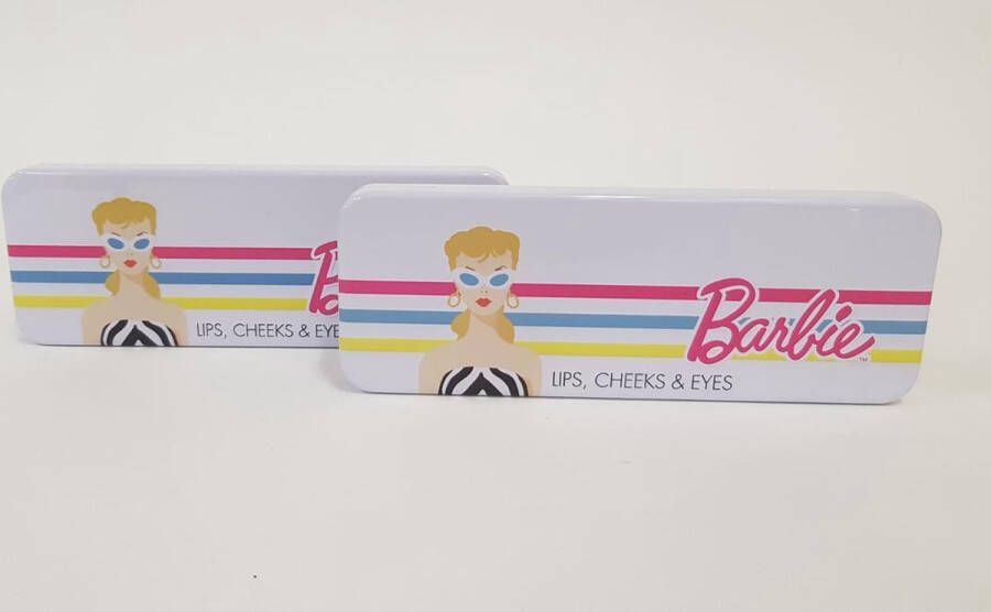 Barbie Kinder make-up setje Lips Cheeks & Eyes 2 Stuks