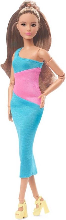 Barbie Looks Blauw Roze Halterjurk Modepoppen