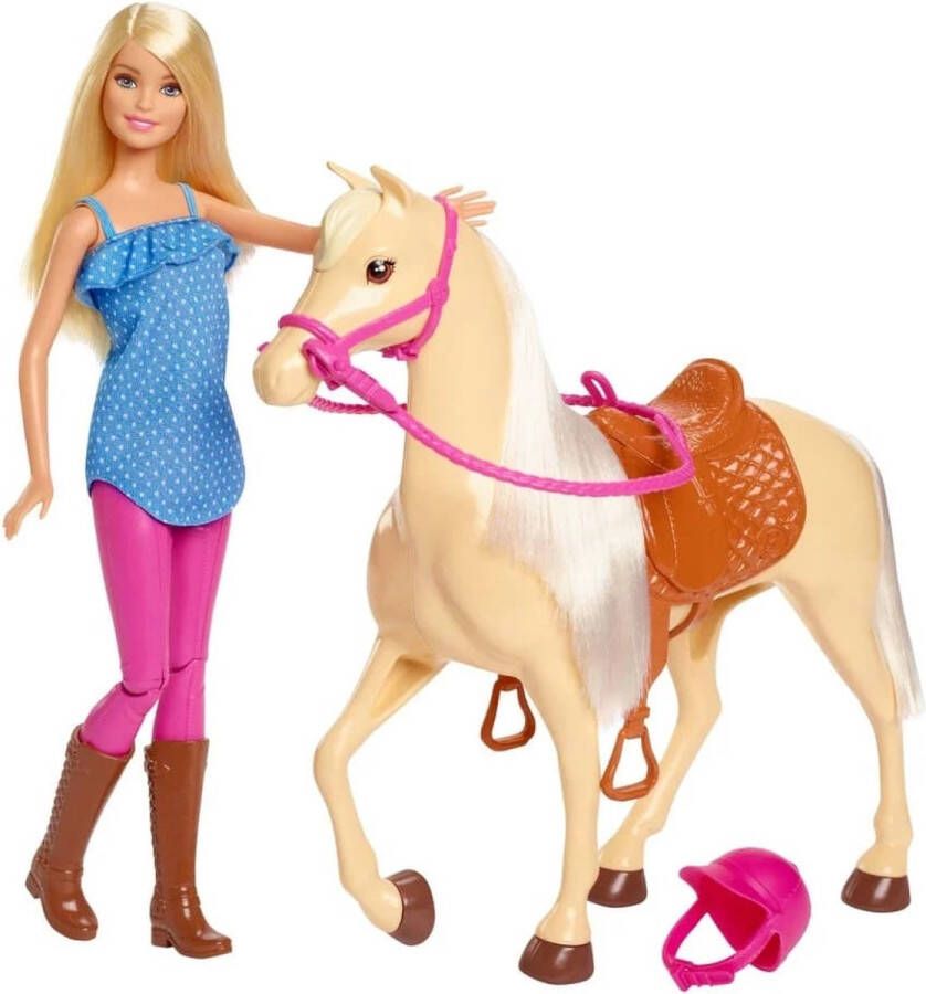 Barbie Modepop Blonde pop met speelgoed paard