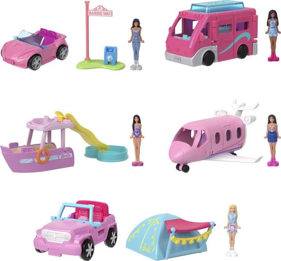 Barbie Mini land mini-droomvoertuig + een mini- willekeurig model