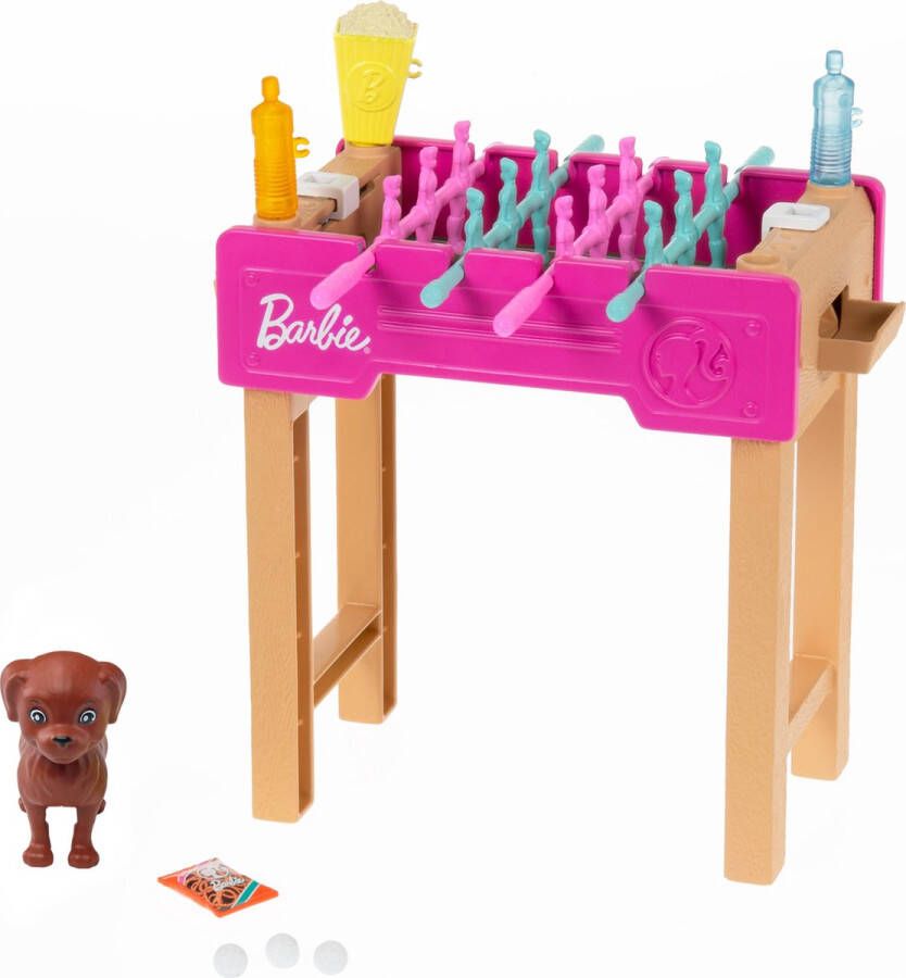 Barbie Mini Playset Voetbaltafel Met Hondje