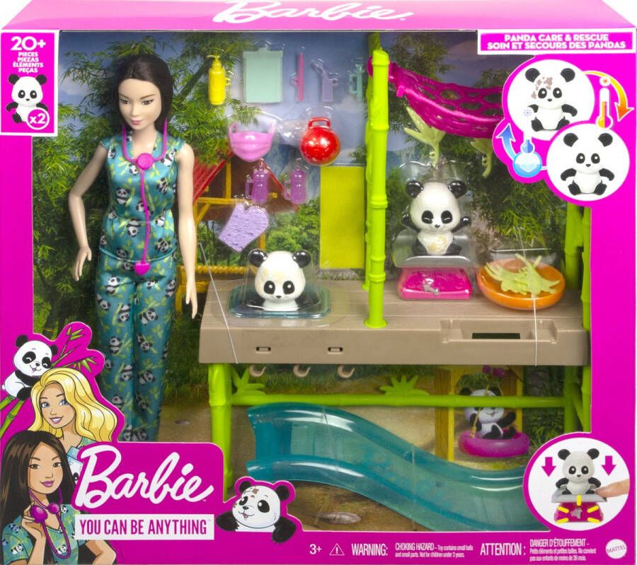 Mattel Barbie Panda's Verzorgen en Redden Speelfigurenset