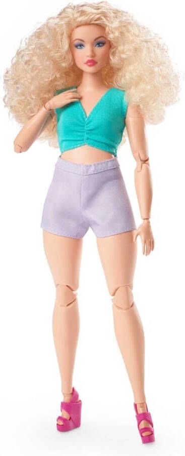 Barbie Looks Groene Top Grijs Paarse Short Pop