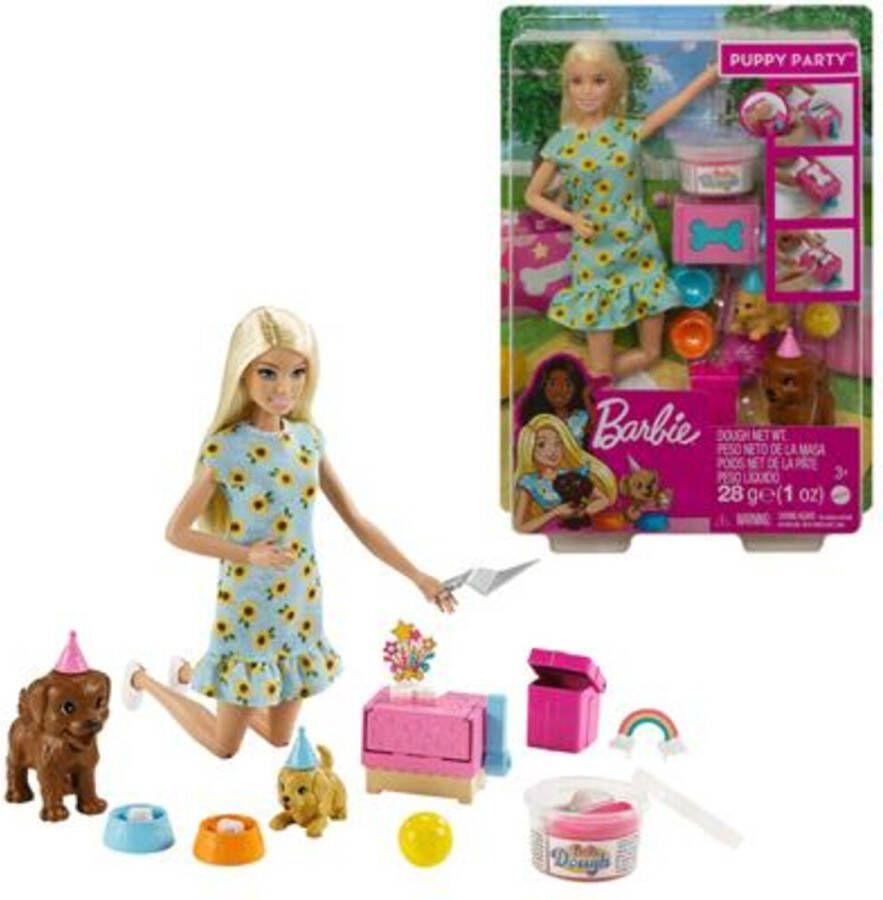 Barbie Family Puppy Feestje Blond
