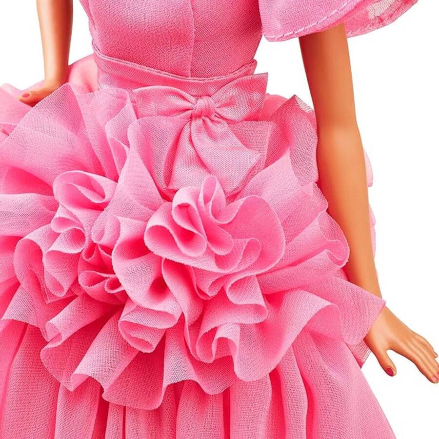 Barbie Signature Pink Collection Doll 3 Doll (Blonde) with Silkstone Body Wearing Ruffled Chiffon Gown Gift for Collectors