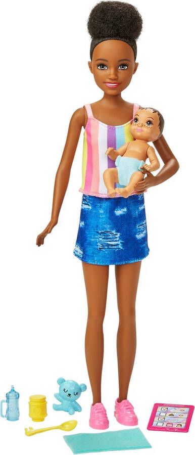 Barbie Skipper Babysitter Speelset & Baby Denim pop