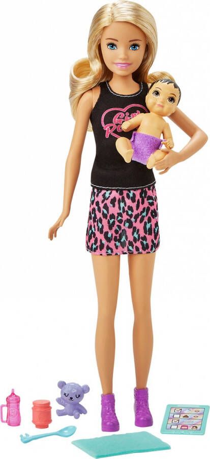 Barbie Tienerpop Skipper Meisjes 27 Cm Zwart roze 8-delig