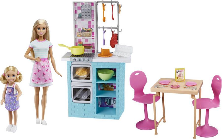 Barbie Speelgoedset keuken Met pop Met Chelsea pop