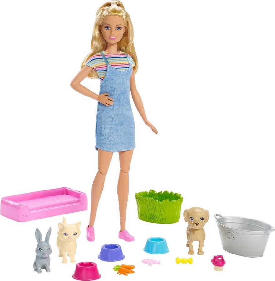 Barbie huisdierensalon Wash Pets 30 cm meisjes 10-delig