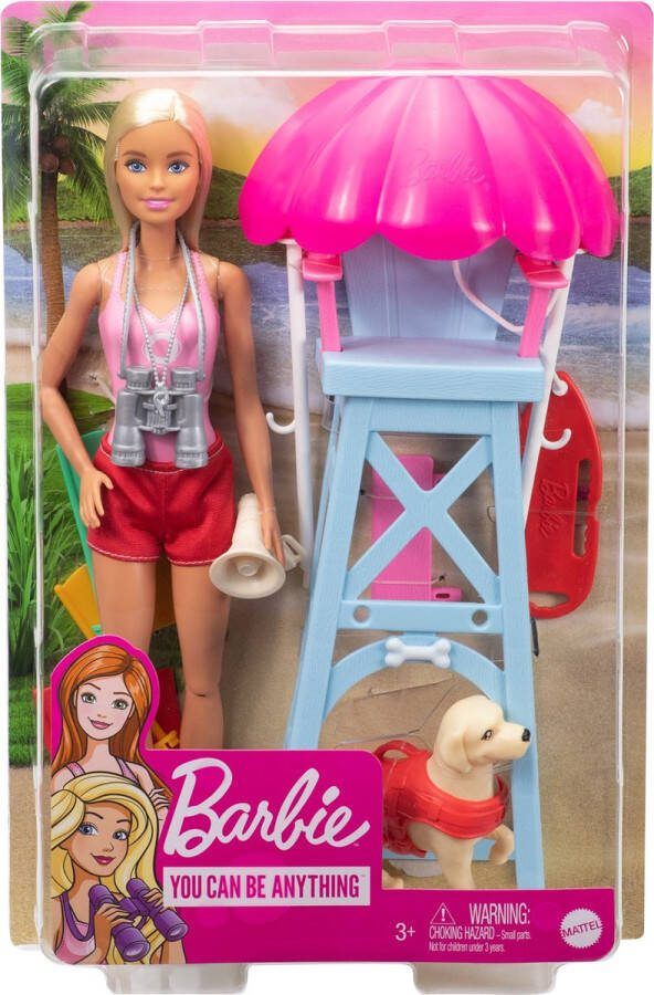 Barbie Sport Strandwachter Speelset pop met Stoel