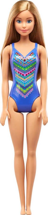 Barbie Strandpop Met Blauw Badpak pop