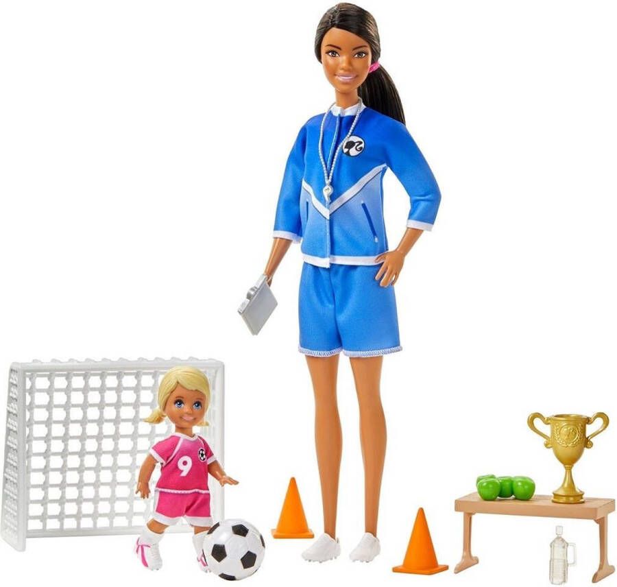 Barbie Voetbalcoach Speelset pop