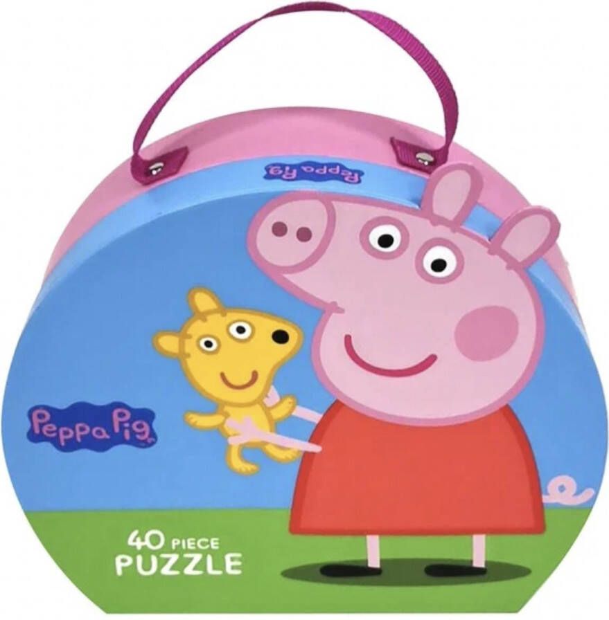 Barbo Toys Peppa Pig Puzzel 40 Stuks Peppa Pig Puzzel Koffer Leg Puzzel Kinder Puzzel