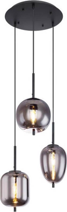 Barco Videlamp hanglamp met 3 hangers amber goud zwart