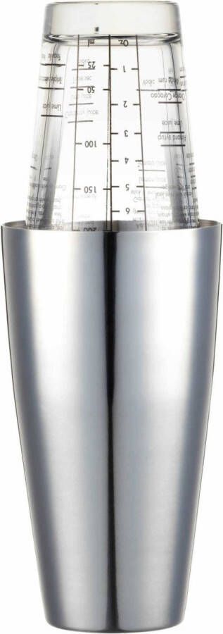 Barcrafts Barcraft Cocktailshaker Boston 400 Ml Rvs glas Zilver