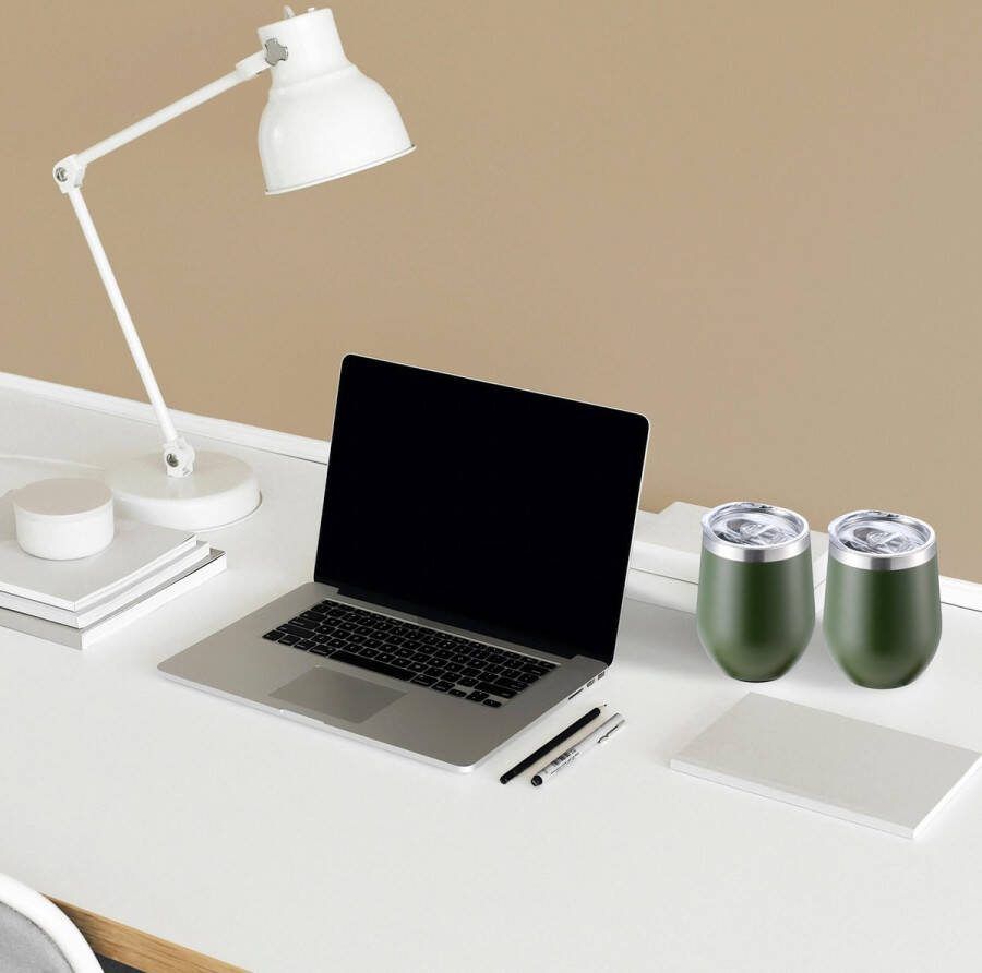 Bardi RVS 2 Stuks Dubbelwandige Design Thermosbeker Partybeker Set met Deksels – Groen