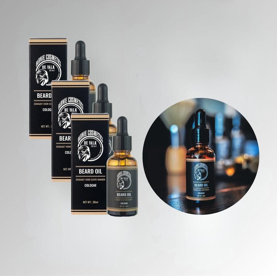 Barnie Cosmetics Barnie olie 3 stuks baard olie baard verzorging baard parfum baardolie voor kort en lange baard gemaakt voor echte mannen 30ml