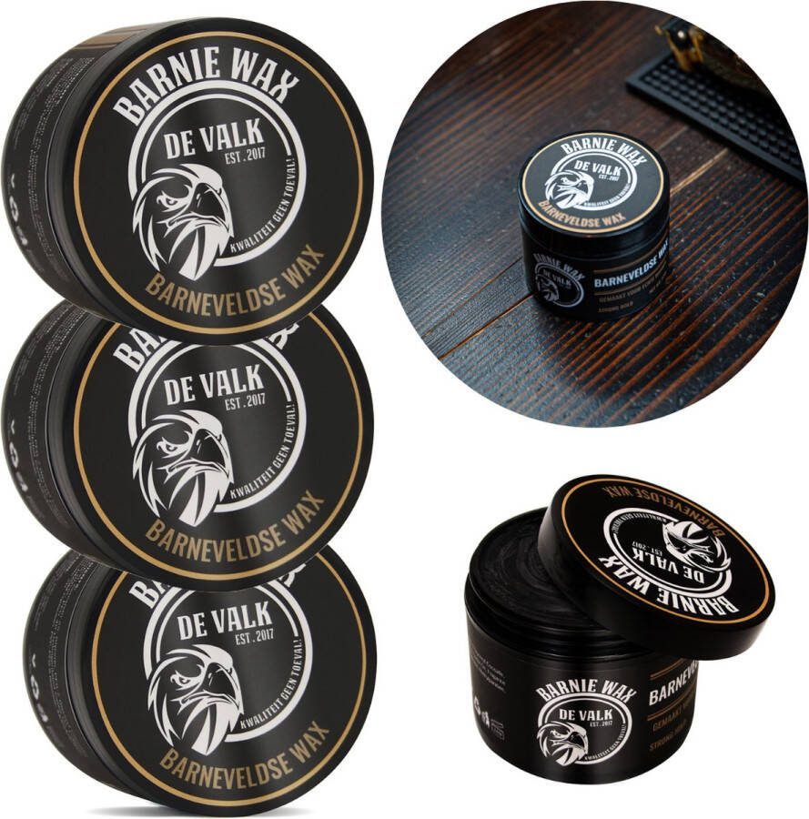 Barnie Cosmetics Barnie Wax 3 Stuks Barneveldse Wax Pomade Haargel Wax voor Mannen Wax 120ml