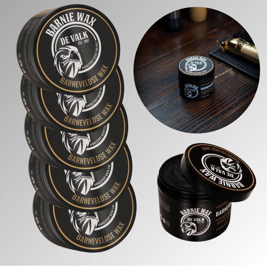 Barnie Cosmetics Barnie Wax 5 Stuks Barneveldse Wax Pomade Haargel Wax voor Mannen Wax 120ml