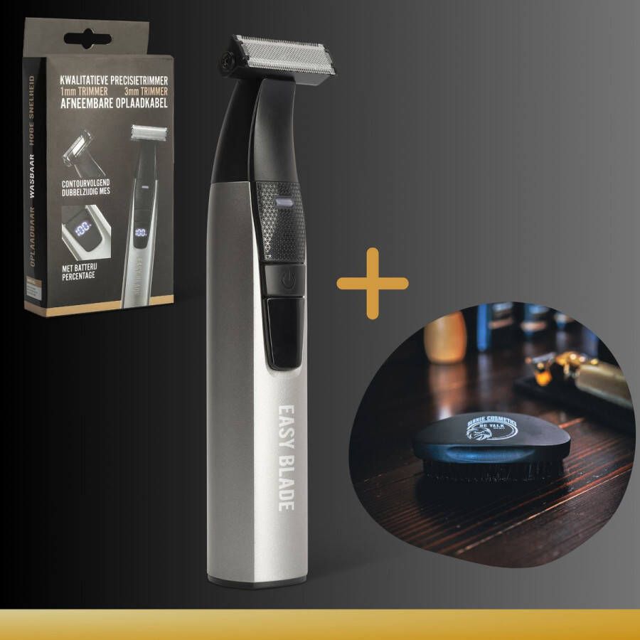 Barnie Cosmetics Easy Blade Baardtrimmer Incl. Luxe baardborstel Trimmer Baard Trimmer voor Mannen Scheerapparaat en Styler Draadloos Waterdicht 30 dagen uitproberen