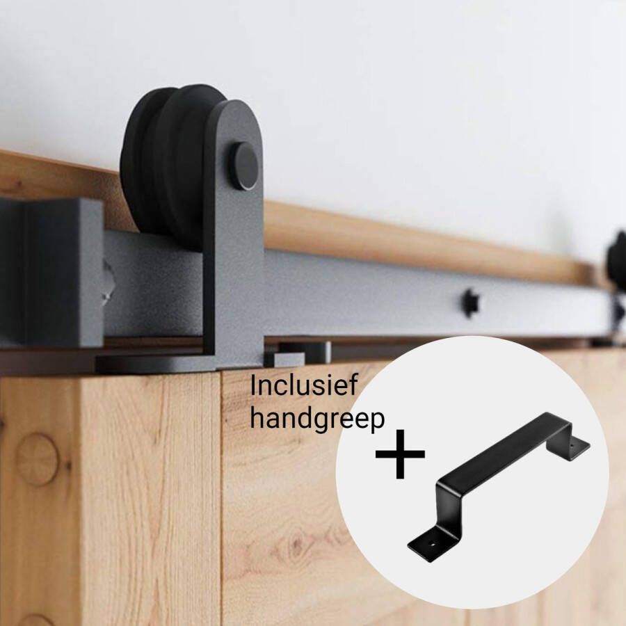 Barnwood Originals Modern Schuifdeursysteem Topmontage Complete set inclusief Deurgreep 200cm rail