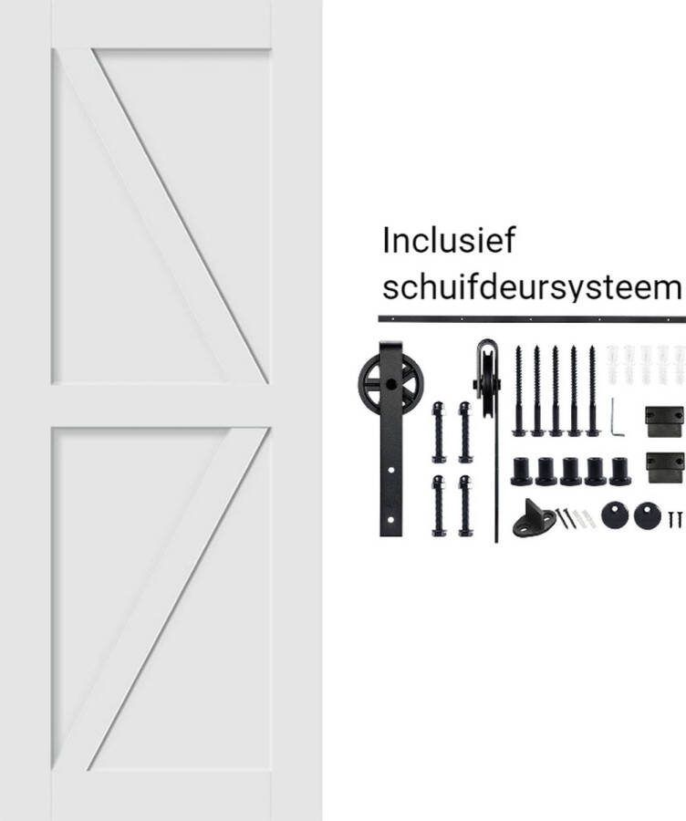 Barnwood Originals Schuifdeur Hout Wit Grondverf bundel Schuifdeursysteem 2009 Completer set
