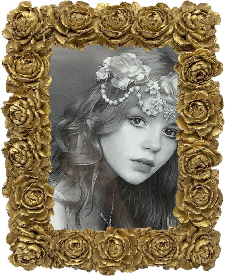 BarokWorld Barok Bloemen Fotolijst met Gouden Accenten – Perfect voor Dierbare Herinneringen