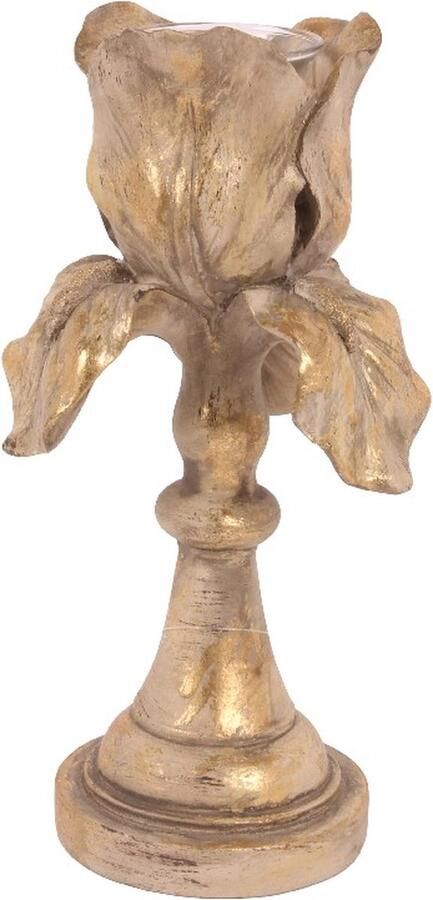 Baroque Theelicht Theelichthouder resin 25 cm 25x12x13 Polyresin+glass