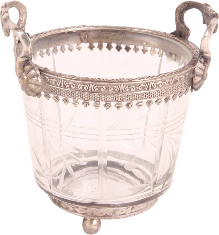 Baroque Theelicht Theelichthouder koper 13 cm 13 Brass+glass