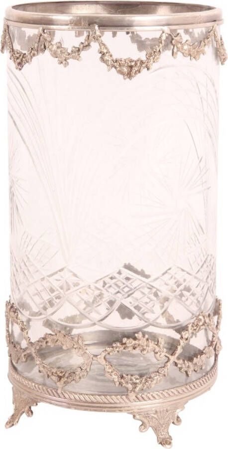 Baroque Waxinelichtjeshouder Windlicht koper 17 cm 17x11x11 Brass+glass